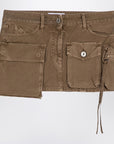 The Attico The Attico Fay khaki cargo miniskirt