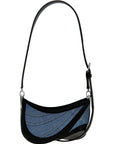 Mugler Mugler Small Denim Spiral Curve 01 Shoulder Bag