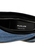 Mugler Mugler Small Denim Spiral Curve 01 Shoulder Bag