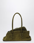 The Attico The Attico La Passeggiata Small bag in khaki green suede