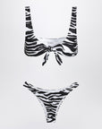 The Attico The Attico Two-piece zebra bikini in black/white