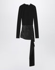 The Attico The Attico Mini black dress with thermostrass