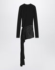 The Attico The Attico Mini black dress with thermostrass