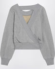 The Attico The Attico Gray mélange/beige sweatshirt with cut out