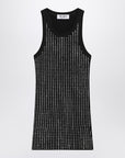 The Attico The Attico Black sleeveless cotton top with crystals
