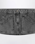 The Attico The Attico Black denim mini skirt