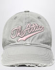 The Attico The Attico Vintage-effect grey baseball cap