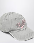 The Attico The Attico Vintage-effect grey baseball cap