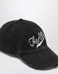 The Attico The Attico Vintage-effect black baseball cap