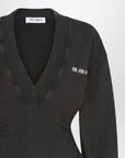 The Attico The Attico Washed-effect black mini dress with logo