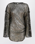 The Attico The Attico Black mesh mini dress with sequins