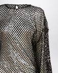 The Attico The Attico Black mesh mini dress with sequins