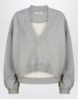 The Attico The Attico Grey mélange cotton sweatshirt with logo