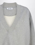 The Attico The Attico Grey mélange cotton sweatshirt with logo