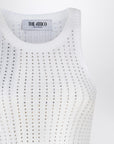 The Attico The Attico White tank top with rhinestones
