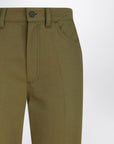 The Attico The Attico Military green wool gabardine trousers