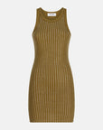The Attico The Attico Military green mini dress with rhinestones