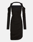 The Attico The Attico Black midi dress in viscose crêpe
