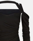 The Attico The Attico Black midi dress in viscose crêpe