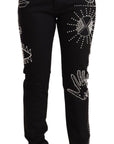 Valentino Embellished Black Mid-Waist Denim