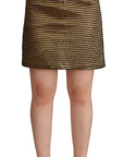 Boutique Moschino Elegant High-Waisted Gold-Black Skirt