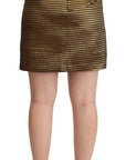 Boutique Moschino Elegant High-Waisted Gold-Black Skirt