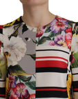 Dolce & Gabbana Multicolor Patchwork Charmeuse Sheath Dress