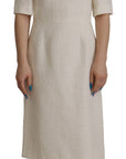Dolce & Gabbana Exquisite Jacquard Midi Dress in White