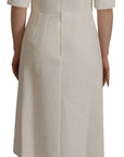 Dolce & Gabbana Exquisite Jacquard Midi Dress in White