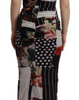 Dolce & Gabbana Elegant Patchwork Midi Silk Blend Dress