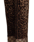 Dolce & Gabbana High Waist Cropped Leopard Jacquard Pants