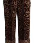 Dolce & Gabbana High Waist Cropped Leopard Jacquard Pants