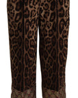 Dolce & Gabbana High Waist Cropped Leopard Jacquard Pants