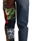 Dolce & Gabbana Patchwork Jacquard Denim Relaxed Jeans
