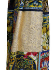 Dolce & Gabbana High Waist Maxi Skirt with Sicilian Patterns