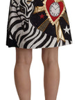 Dolce & Gabbana High-Waist A-Line Embellished Black Skirt