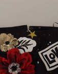 Dolce & Gabbana High-Waist A-Line Embellished Black Skirt