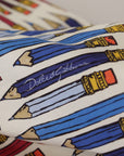Dolce & Gabbana Chic White Pencil Print Short Sleeve Blouse