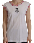 Dolce & Gabbana Chic Sequined Crown Tank Top T-Shirt