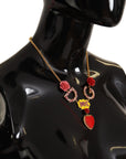 Dolce & Gabbana Glamorous Gold Crystal Charm Necklace