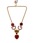 Dolce & Gabbana Glamorous Gold Crystal Charm Necklace