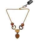 Dolce & Gabbana Glamorous Gold Crystal Charm Necklace