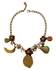 Dolce & Gabbana Chic Gold Statement Sicily Fruit Necklace