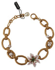 Dolce & Gabbana Elegant Gold Lilly Flower Pendant Necklace