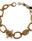 Dolce & Gabbana Elegant Gold Lilly Flower Pendant Necklace