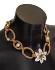 Dolce & Gabbana Elegant Gold Lilly Flower Pendant Necklace