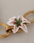 Dolce & Gabbana Elegant Gold Lilly Flower Pendant Necklace