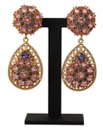 Dolce & Gabbana Baroque Multicolor Crystal Dangle Earrings