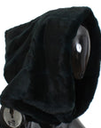 Dolce & Gabbana Exclusive Green Weasel Fur Hooded Scarf