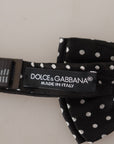 Dolce & Gabbana Elegant Black and White Polka Dot Silk Bow Tie